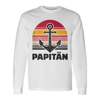 Herren Papitänatertag Bester Papa Anker Norden Kapitän Langarmshirts - Geschenkecke