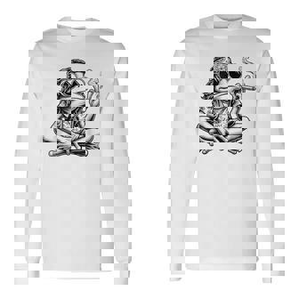 Hippie Frog Smoking Marijuana Frog Weed Smokers Long Sleeve T-Shirt | Seseable UK