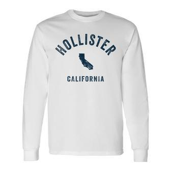 Hollister California Ca Vintage 70S Sports Navy Print Long Sleeve T-Shirt - Monsterry AU