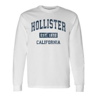 Hollister California Ca Vintage State Athletic Navy Style Long Sleeve T-Shirt - Monsterry