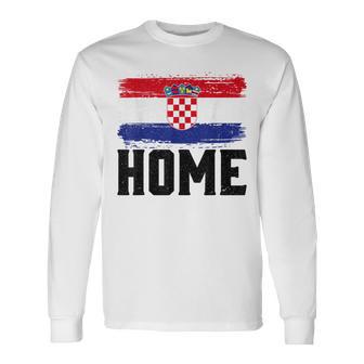 Home Kroatienintage Distressed Weltreisender Langarmshirts - Geschenkecke