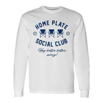 Home Plate Social Club Baseball Or Softball Women Long Sleeve T-Shirt - Seseable