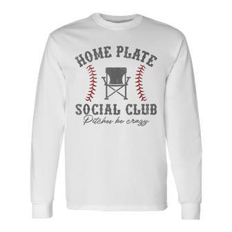 Home Plate Social Club Pitches Be Crazy Baseball Long Sleeve T-Shirt - Thegiftio UK