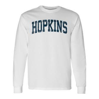 Hopkins Minnesota Mn Vintage Athletic Sports Navy Long Sleeve T-Shirt - Thegiftio UK