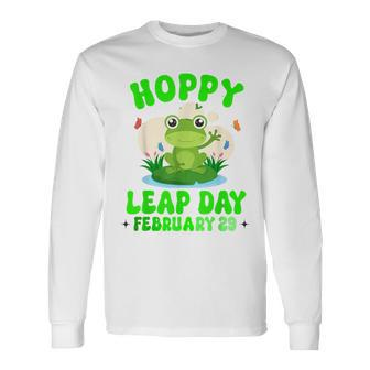 Hoppy Leap Day February 29 Leap Year Birthday Frog Long Sleeve T-Shirt | Mazezy