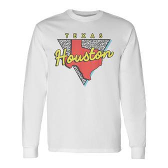 Houston Texas T Retro Tx Souvenir Long Sleeve T-Shirt - Monsterry AU