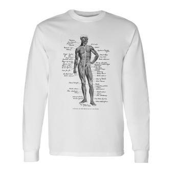 Human Muscle Anatomy Idea Long Sleeve T-Shirt - Monsterry CA