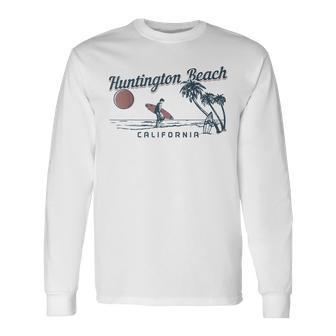 Huntington Beach California Surf Vintage Surfer Long Sleeve T-Shirt - Monsterry AU