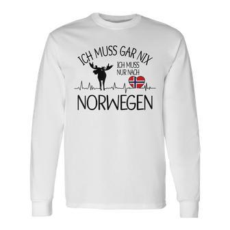 Ich Muss Nur Nach Norwegian Ich Muss Gar Nix Gray S Langarmshirts - Seseable