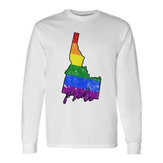 Idaho Gay Pride With Lgbt Flag Ada012a Long Sleeve T-Shirt - Monsterry UK