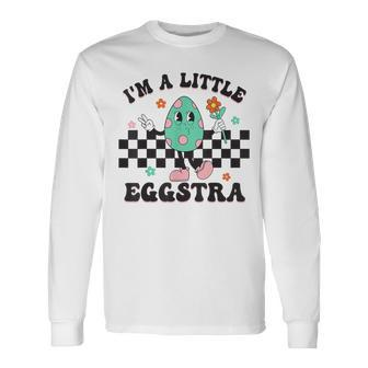 I'm A Little Eggstra Cute Bunny Eggs Happy Easter Day Long Sleeve T-Shirt - Seseable