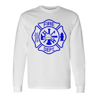 International Firefighters Day Fire Department Maltese Cross Long Sleeve T-Shirt - Monsterry UK