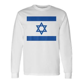 Israeli Flag Jewish Star Of David Stand With Israel Long Sleeve T-Shirt - Monsterry UK