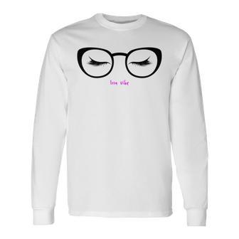 Issa Vibe Lipstick And Eyeglasses Flirty Long Sleeve T-Shirt - Monsterry CA