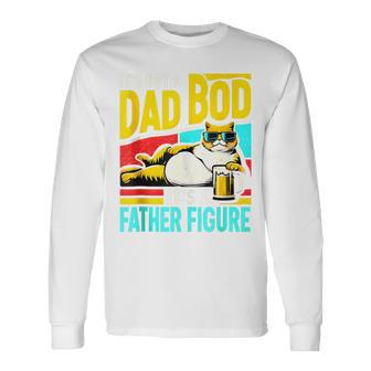 It's Not A Dad Bod It's A Father Figure Cat Dad Father's Day Long Sleeve T-Shirt - Seseable