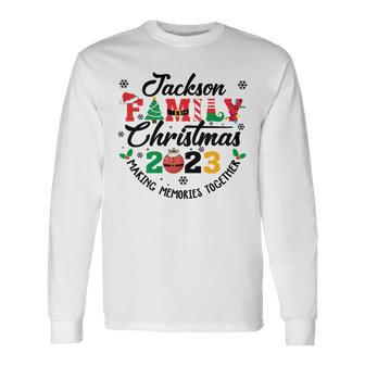 Jackson Family Name Christmas Matching Surname Xmas Long Sleeve T-Shirt - Seseable