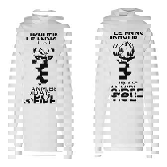 J'aime La Chasse Et Peut-Être 3 Personnes Pour Hunter Deer Hunt T-shirt à manches longues - Cadeauxyz