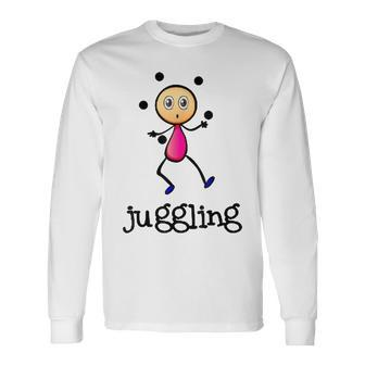Juggling Stickman Sports Jugglers Juggle Circus Hobby Long Sleeve T-Shirt - Monsterry UK