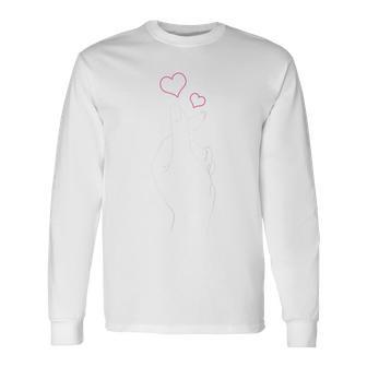 K-Pop Hand Symbol Heart K-Drama Korean Pop Music Fan Long Sleeve T-Shirt - Monsterry AU