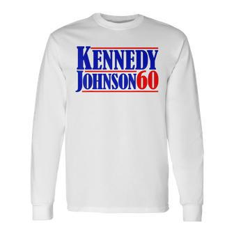 Kennedy Johnson '60 Vintage Vote For President Kennedy Long Sleeve T-Shirt - Monsterry