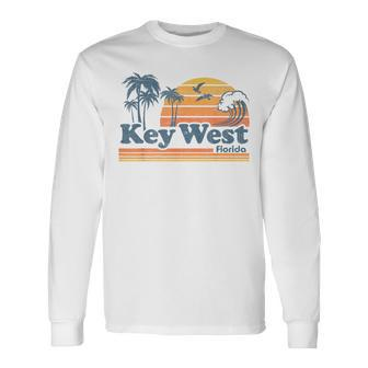 Key West Florida Beach Vintage Spring Break Vacation Retro Long Sleeve T-Shirt | Mazezy