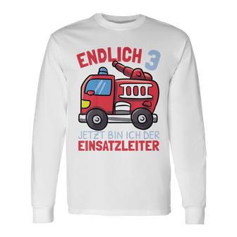 Kinder Jetzt Bin Ich Einsatzleiter Endlich 3 Jahre Boys Fire Brigade Langarmshirts - Geschenkecke