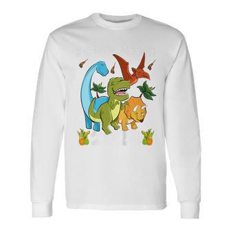 Kinder Schulkind 2024 Dinosaurier Schulanfang Dino Einschulung Langarmshirts - Geschenkecke