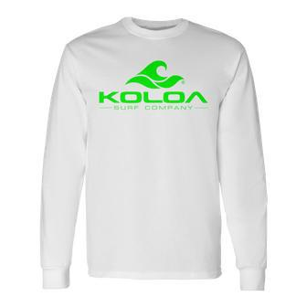 Koloa Surf Classic Wave Green Logo Long Sleeve T-Shirt - Seseable