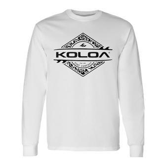 Koloa Surf Hawaiian Diamond Thruster Black Logo Long Sleeve T-Shirt - Seseable