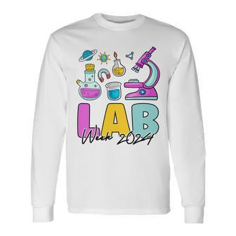 Lab Week 2024 Laboratory Tech Medical Technician Scientist Long Sleeve T-Shirt - Monsterry AU