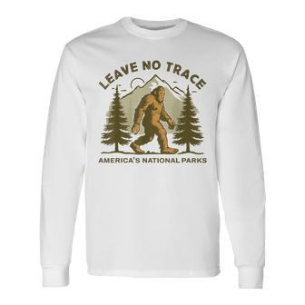 Leave No Trace America National Parks Big Foot Long Sleeve T-Shirt - Seseable
