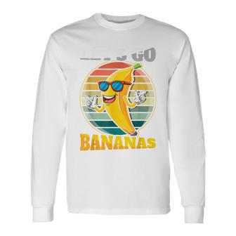 Let's Go Bananas Retro Banana Meme Banana Vintage Long Sleeve T-Shirt - Monsterry UK