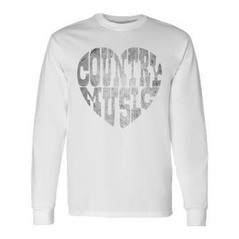 I Love Country Music Lovers Cute Country And Western Long Sleeve T-Shirt - Monsterry DE