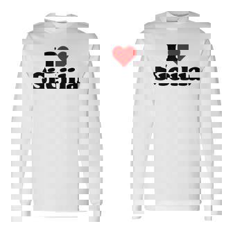I Love Heart Sicilia Sicilia Italie T-shirt à manches longues - Cadeauxyz
