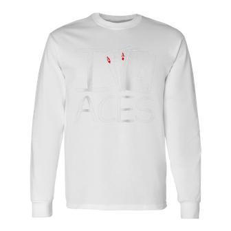 I Love Vegas Ace Hearts Playing Cards For Men Long Sleeve T-Shirt - Monsterry CA