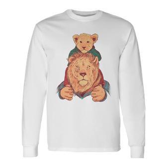 Löwe Familieater Sohn Tochteratertag Papa Tierfreund Langarmshirts - Geschenkecke