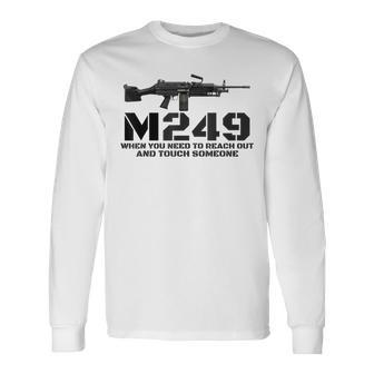 M249 Machine Gun Love 2Nd Amendment Adult Pro Gun Army Long Sleeve T-Shirt - Monsterry CA