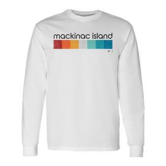 Mackinac Island Mi Vintage Retro Long Sleeve T-Shirt - Monsterry