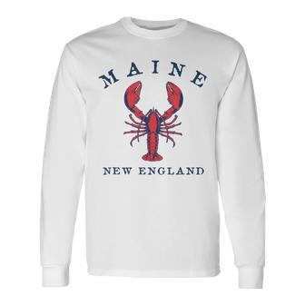 Maine Lobster Graphic Long Sleeve T-Shirt - Monsterry DE