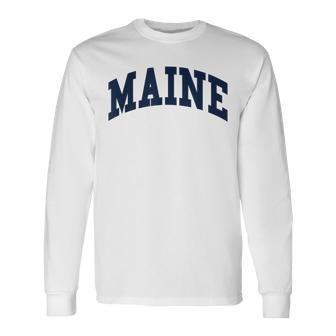 Maine Throwback Classic Long Sleeve T-Shirt - Monsterry