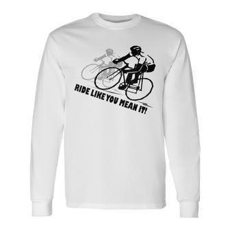 Man Specialized Road Bikes Famous Bicycle Races Bike Grips Long Sleeve T-Shirt - Monsterry CA