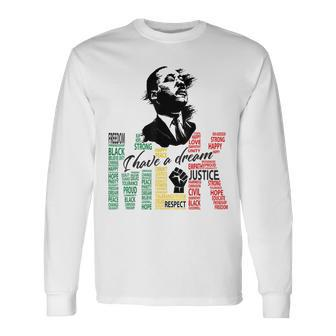 Martin Luther King Jr Black History Month Mlk I Have A Dream Long Sleeve T-Shirt - Seseable