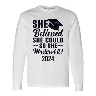 Mastered It 2024 Masters Degree Graduation Graduate Mba Long Sleeve T-Shirt - Seseable