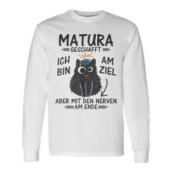 Matura Abschluss Katze Matura Abschied Matura Geschafft Langarmshirts - Seseable