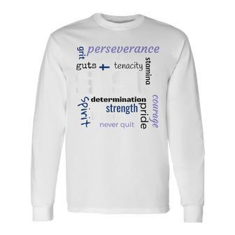 The Meaning Of Finnish Sisu Definition Word Collage Graphic Long Sleeve T-Shirt - Monsterry DE