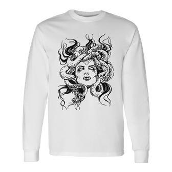 Medusa Greek Mythology Goddess Women Long Sleeve T-Shirt - Seseable