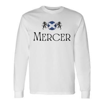Mercer Clan Scottish Family Name Scotland Heraldry Long Sleeve T-Shirt - Seseable