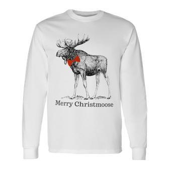 Merry Christmoose Christmas Moose T Long Sleeve T-Shirt - Monsterry AU