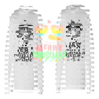 Merry Cruisemas 2023 Christmas Santa Snowman Cruise Long Sleeve T-Shirt - Monsterry