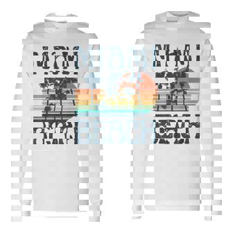 Miami Florida Beach Summer Vacation Vintage Long Sleeve T-Shirt - Thegiftio